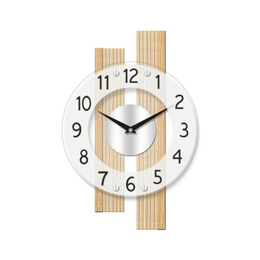 AMS F5874 Wall Clock Beech • Radio-Controlled • Satinized Mineral Glass