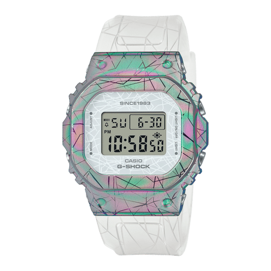 Casio G-SHOCK GM-S5640GEM-7ER Damenuhr mit weißem Armband und Digitalanzeige