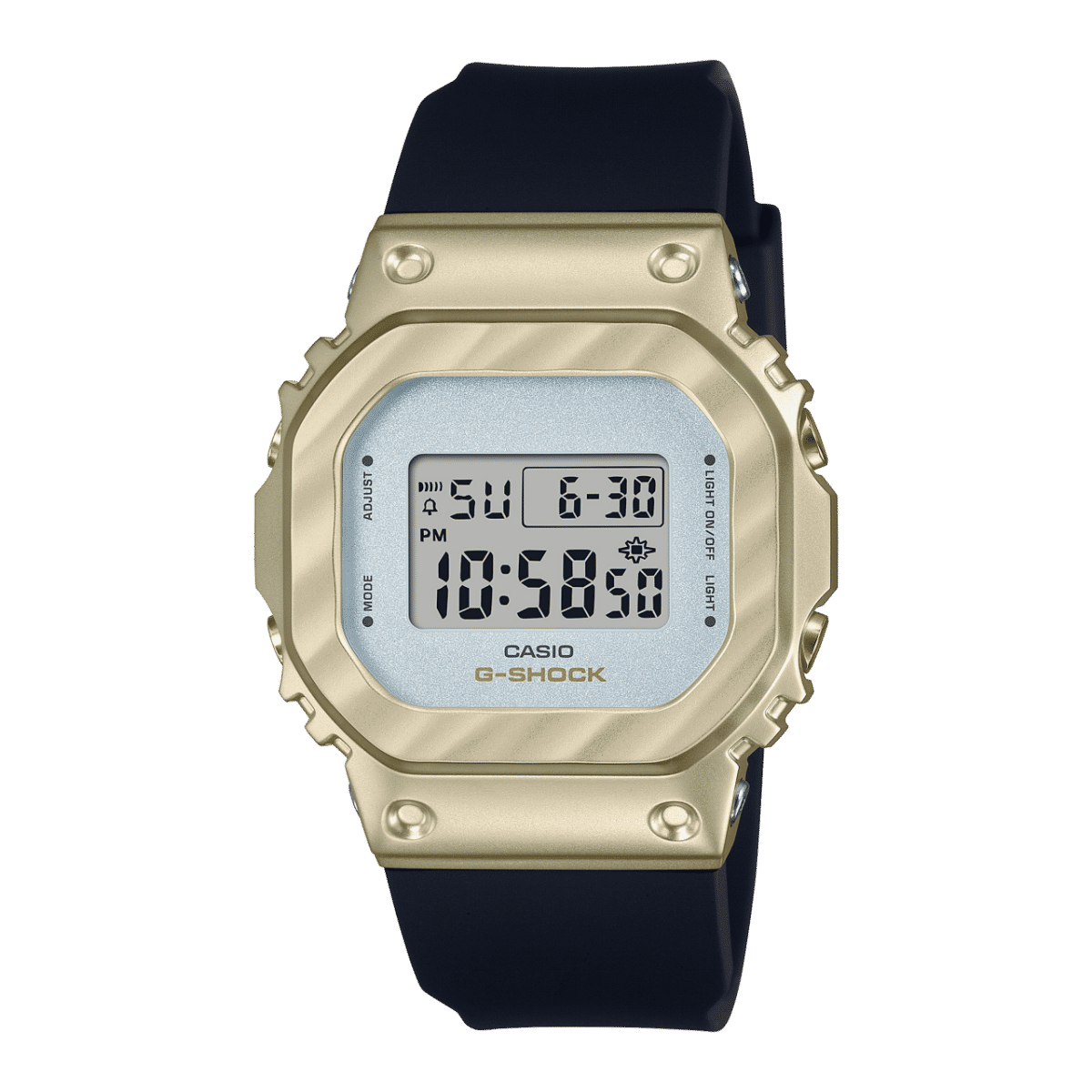 Casio G-Shock GM-S5600BC-1ER Damen • Metalllünette Gelbgold • 20 bar wasserdicht