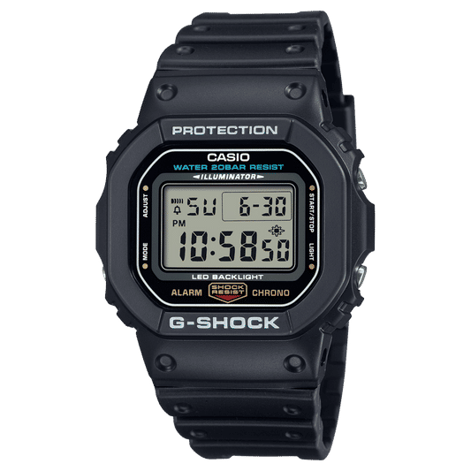 Herren G-Shock Digitaluhr von Casio mit schwarzem Gehäuse und LED-Display