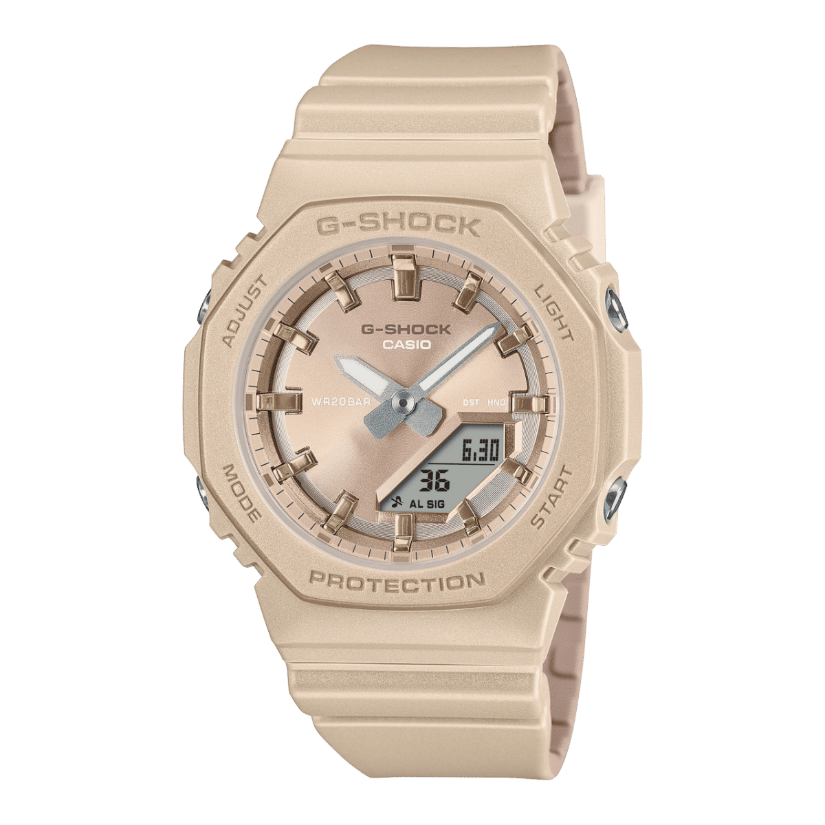 Casio GMA-P2100ST-9AER G-Shock Classic Damen-Armbanduhr Sand • Biobasiertes Resin • Ana-Digi Anzeige