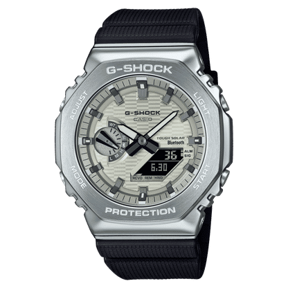 Casio G-Shock GBM-2100A-8BER Herrenuhr • Tough Solar & Bluetooth • Achteckiger Edelstahlrahmen