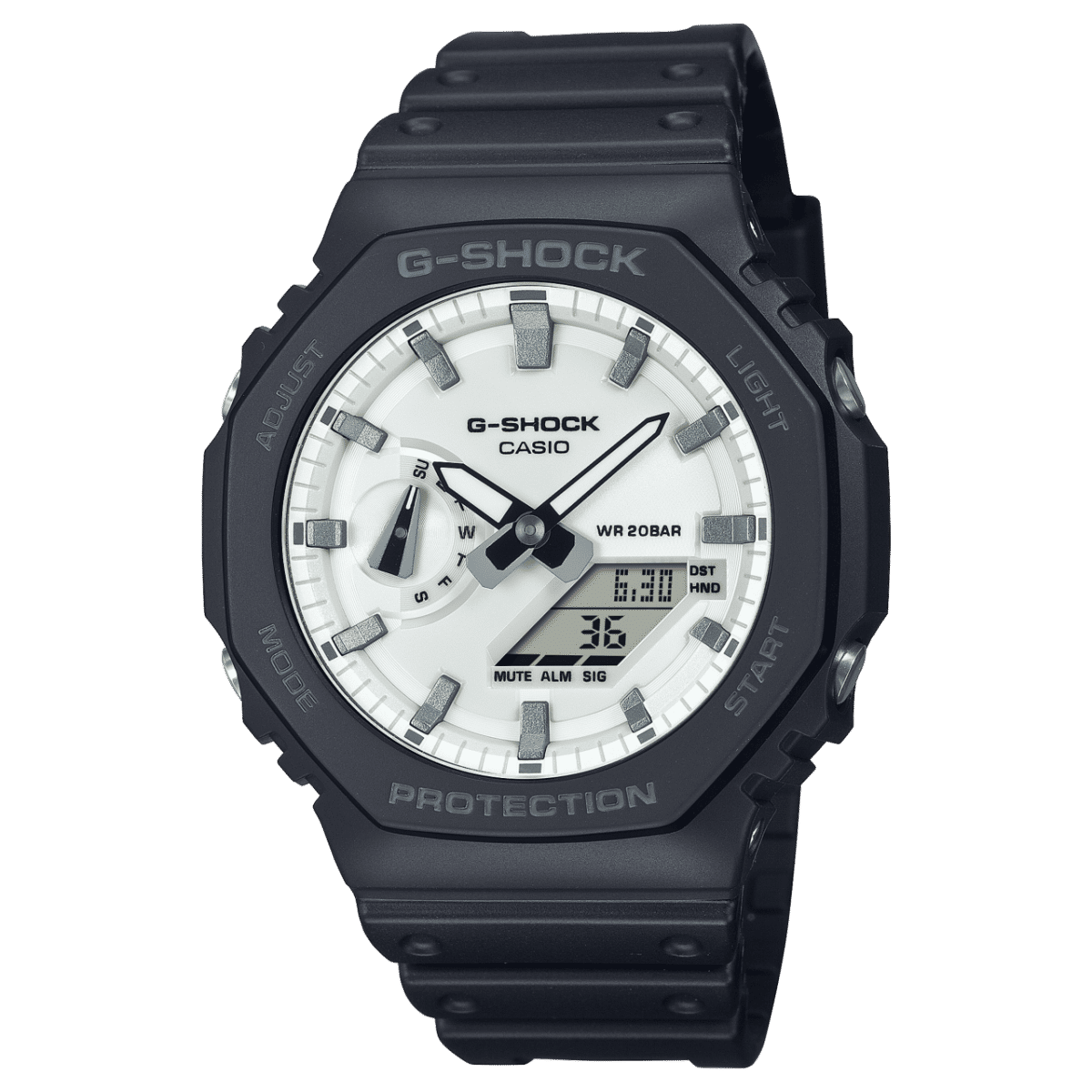 Casio G-SHOCK GA-2100WD-1AER Herrenuhr • Monochromatisches Design • Carbon Core Guard