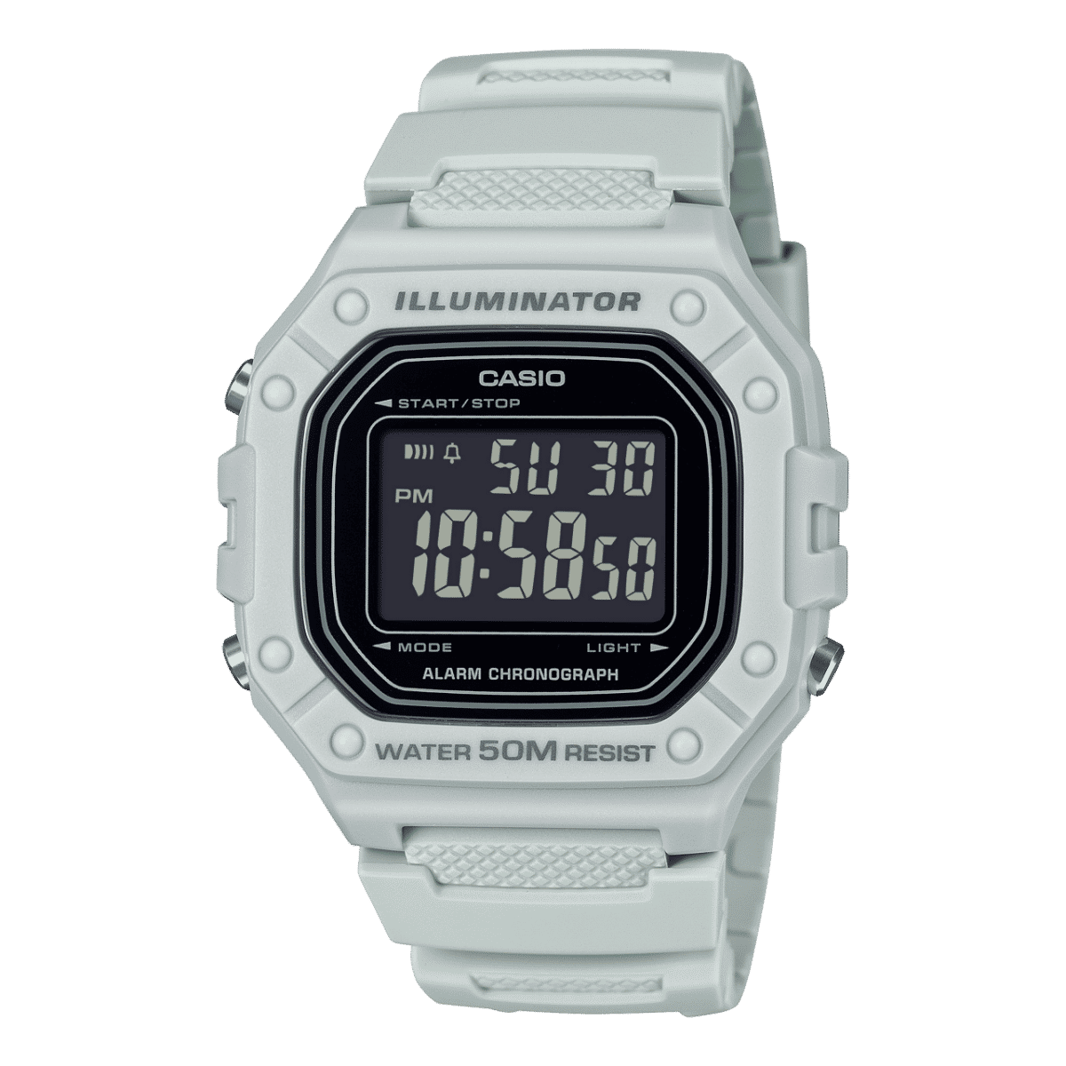 Casio W-218H-8BVEF Herren-Digitaluhr Sandfarben • Stoppuhr • LED-Beleuchtung
