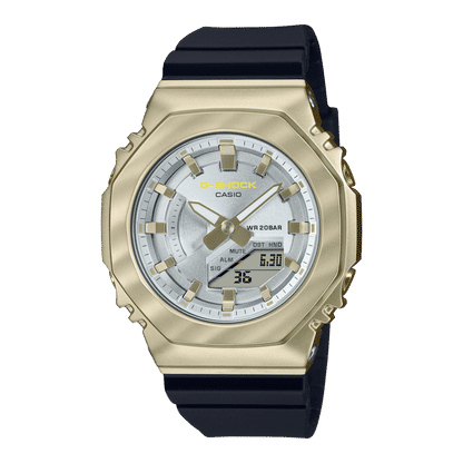 Casio G-Shock Octagon GM-S2100BC-1AER Damen • Metallgehäuse mit Gelbgold-Lünette • Analog-Digital