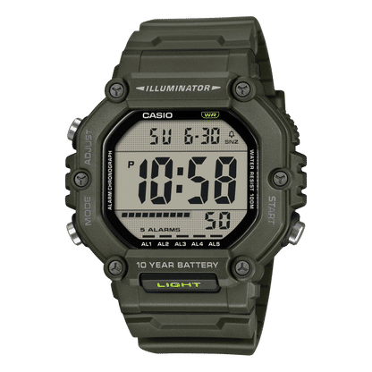 Casio AE-1600HX-3AVEF Armbanduhr Khaki • Digitale Zeitanzeige • 10 Bar Wasserdicht
