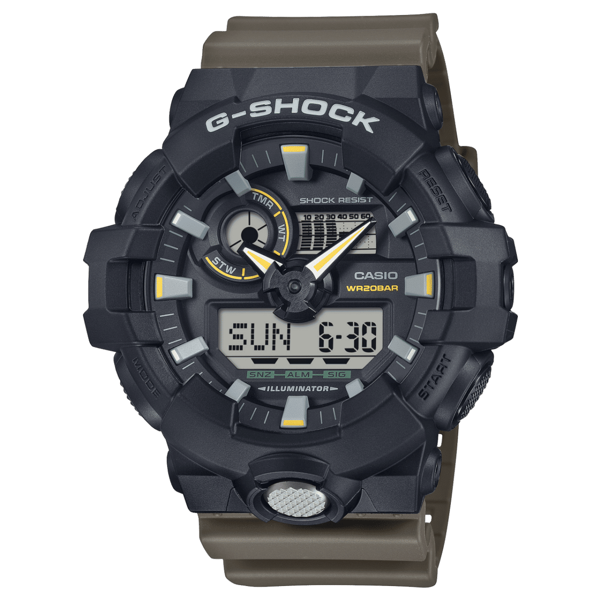 Casio GA-710TU-1A3ER G-Shock Classic Herrenuhr Beige • Stoßfest & 20 bar • Analog-Digital