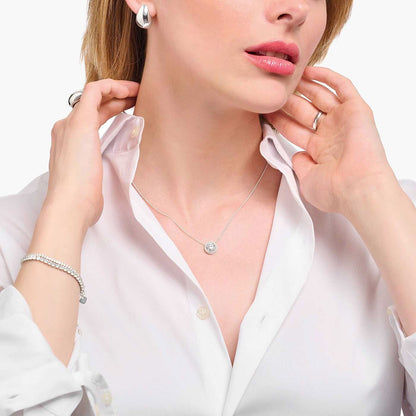 Necklace with Halo Pendant and White Stones - Thomas Sabo Model: KE2279-051-14