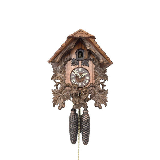 Rombach & Haas TRADITION 3460-N Wall Clock Wood (dark) • Mechanical 8-Day Movement • Hand-Carved Owl Clock