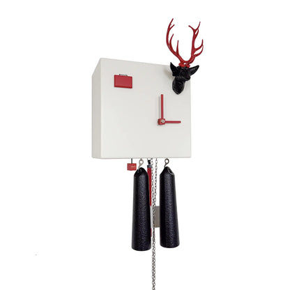 Rombach & Haas KUBUS CU34H-1/2 Väggur Vit • Mekaniskt 8-dagarsverk • Original Schwarzwälder gökur