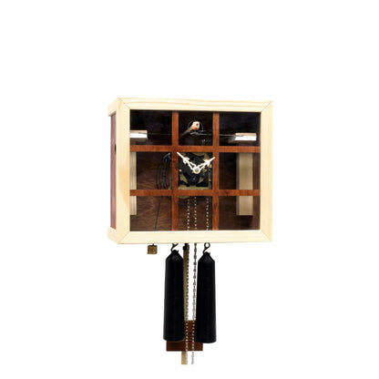 Rombach & Haas EINBLICK FV35-10 Wall Clock Dark Wood • Mechanical 8-Day Movement • View into the Movement