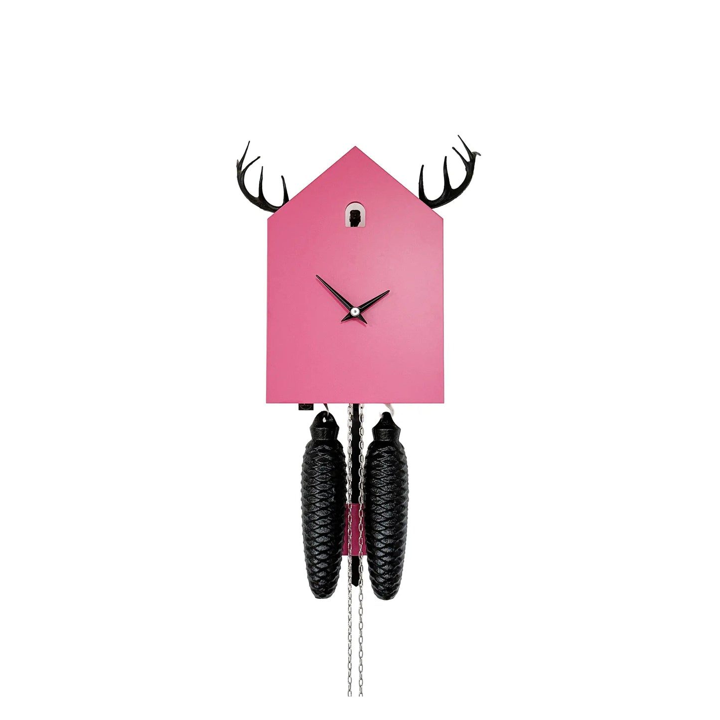 Rombach & Haas STYLE OD34HG-7/2 Wall Clock Pink/Black • Mechanical 8-Day Movement • Original Black Forest Cuckoo Clock