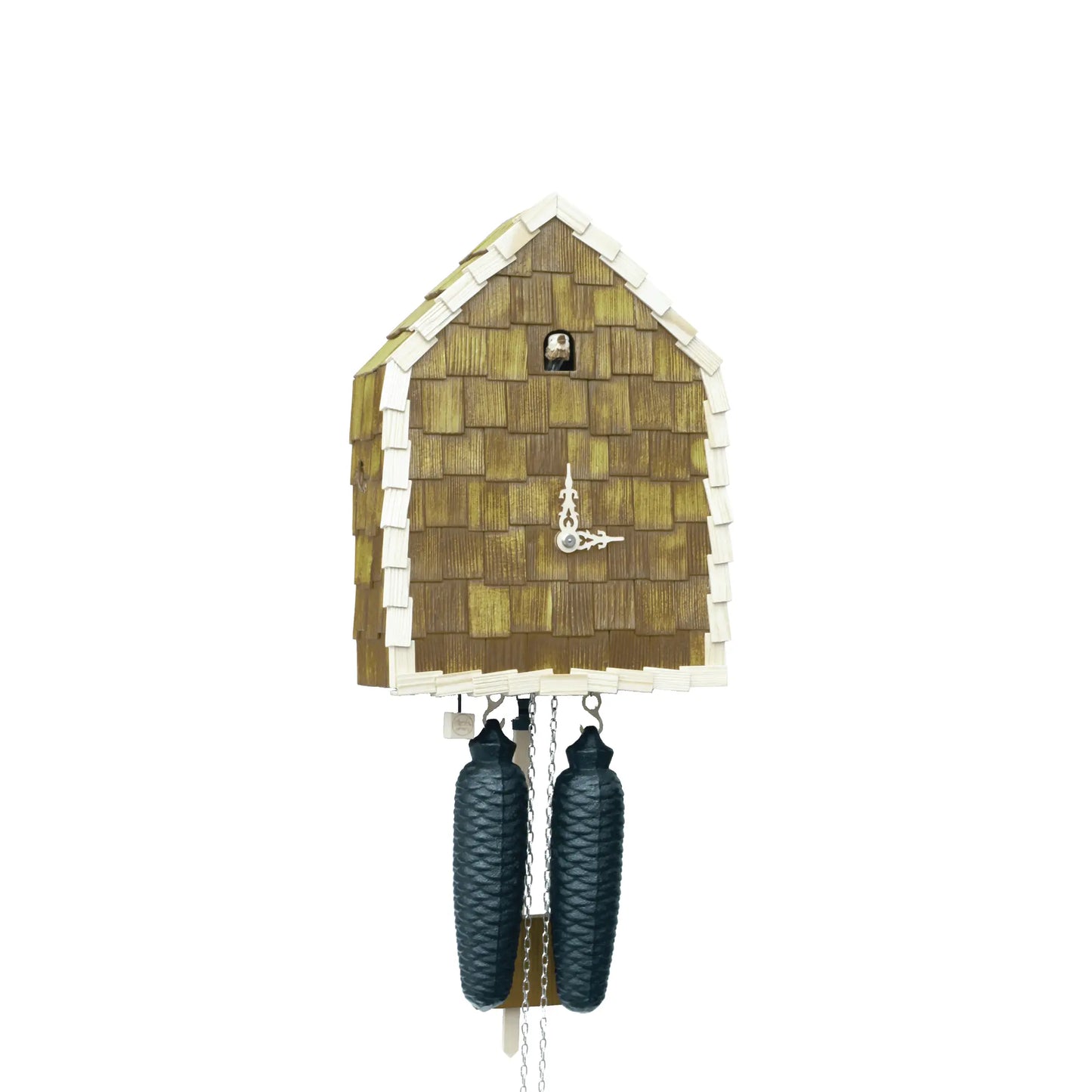 Rombach & Haas Schindel RE34S-4 Wall Clock Green/Natural • Mechanical 8-Day Movement • Hand-Carved Wooden Bird