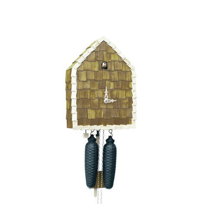 Rombach & Haas Schindel RE34S-4 Wall Clock Green/Natural • Mechanical 8-Day Movement • Hand-Carved Wooden Bird