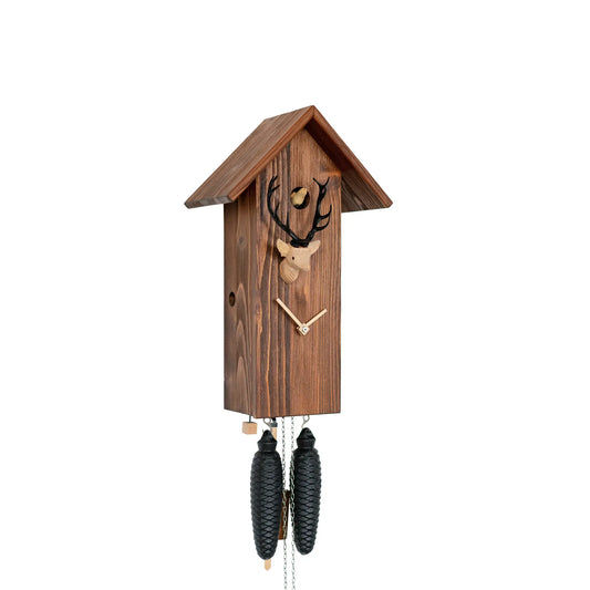 Rombach & Haas CLASSIC SLM3H-10 Wall Clock Natural Wood • Mechanical 8-Day Movement • Original Black Forest Cuckoo Clock