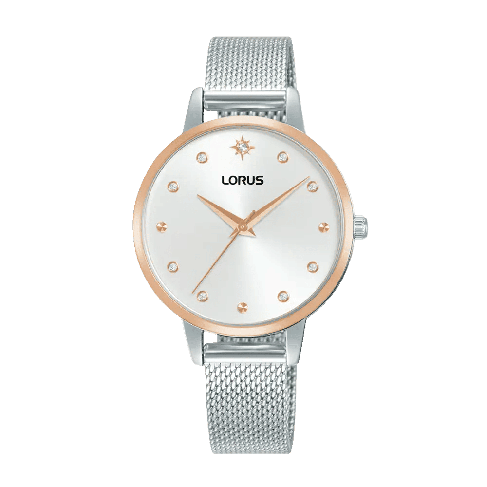 Lorus RG288XX9 Ladies' Watch White • Mineral Glass • Stainless Steel Mesh Bracelet