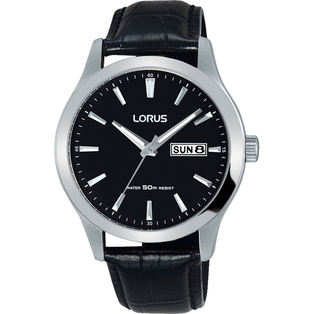 Lorus Dress RXN27DX5 Herren Armbanduhr • Schwarzes Zifferblatt • Datum & Wochentag