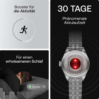 Withings ScanWatch Nova HWA10-MODEL 10-ALL Damen Smartwatch Silber • Hybrid-Smartwatch mit analogem Zifferblatt • 5 ATM