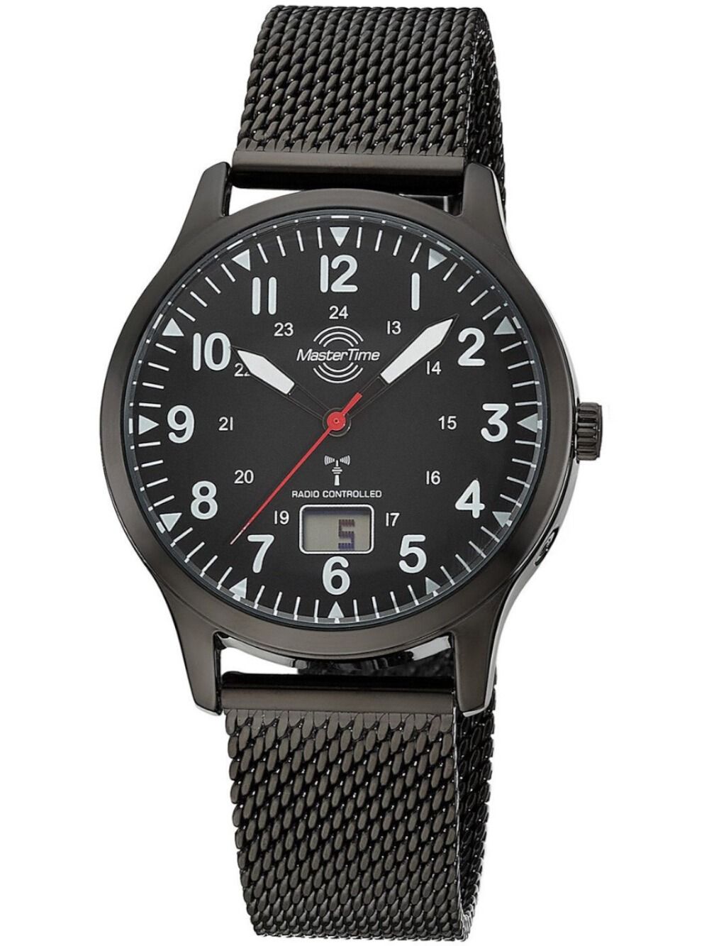 Master Time Super Power Aviation MTGA-10960-22M Herrenuhr Schwarz • Funk DCF77 • Analog-Digital