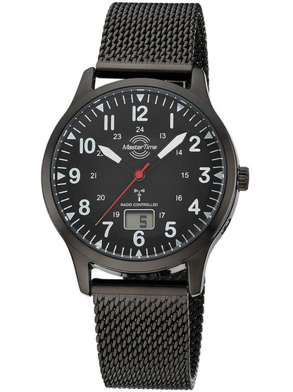 Master Time Super Power Aviation MTGA-10960-22M Herrenuhr Schwarz • Funk DCF77 • Analog-Digital
