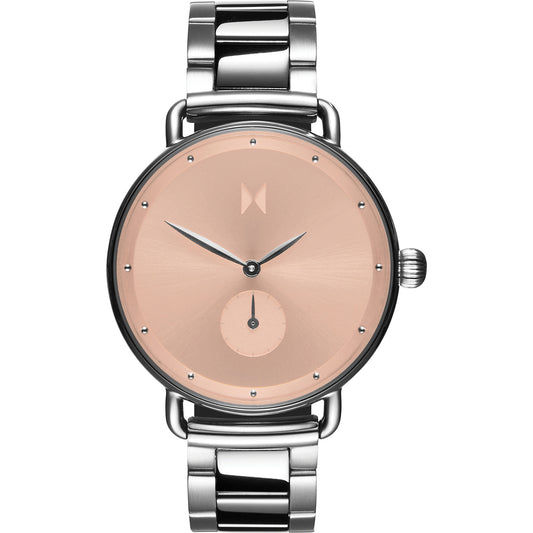 MVMT Classic D-FR01-S Herrenuhr Silber/Rosa • Mineralglas • Quarzwerk