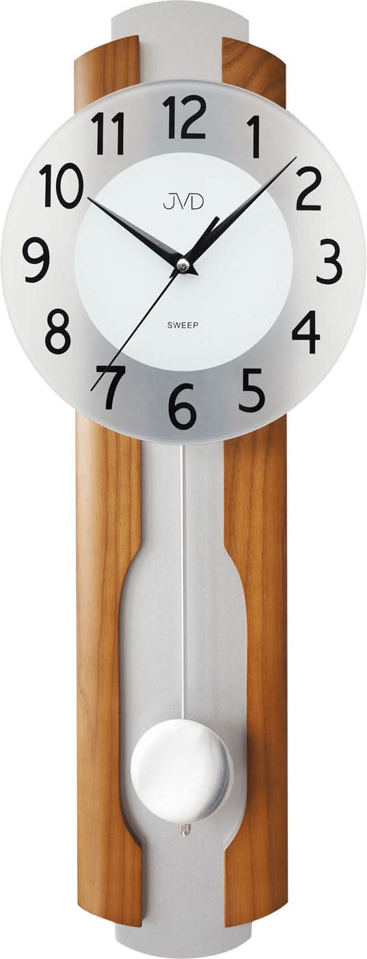 JVD Wall Clock 64x22x7 cm Wood • Silent Quartz Movement • Modern Design