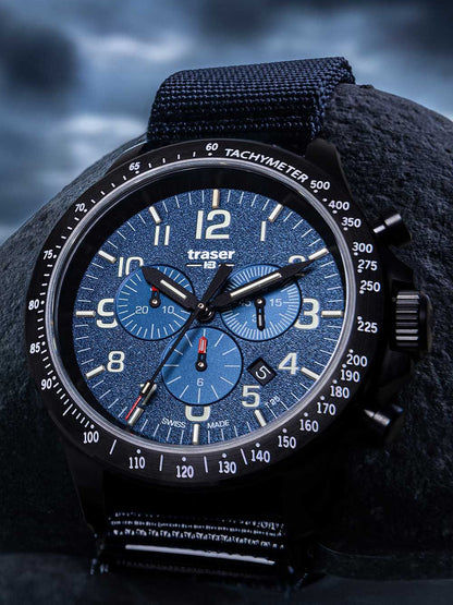 Traser H3 P67 Officer Chronograph 109461 Herrenuhr Blau • Nato-Armband • Chronograph, Bild 4