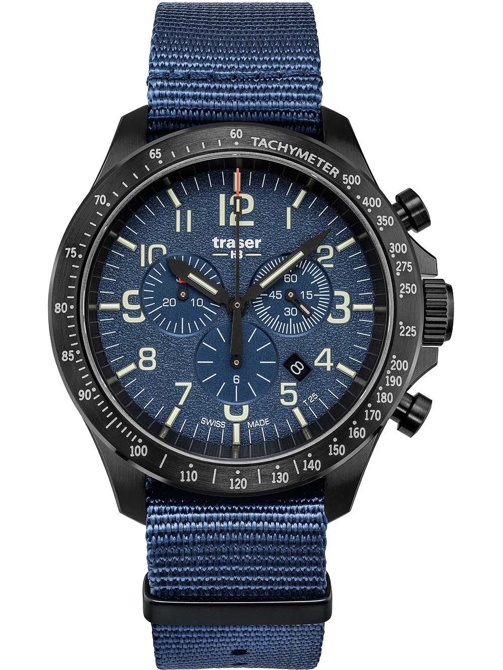 Traser H3 P67 Officer Chronograph 109461 Herrenuhr Blau • Nato-Armband • Chronograph
