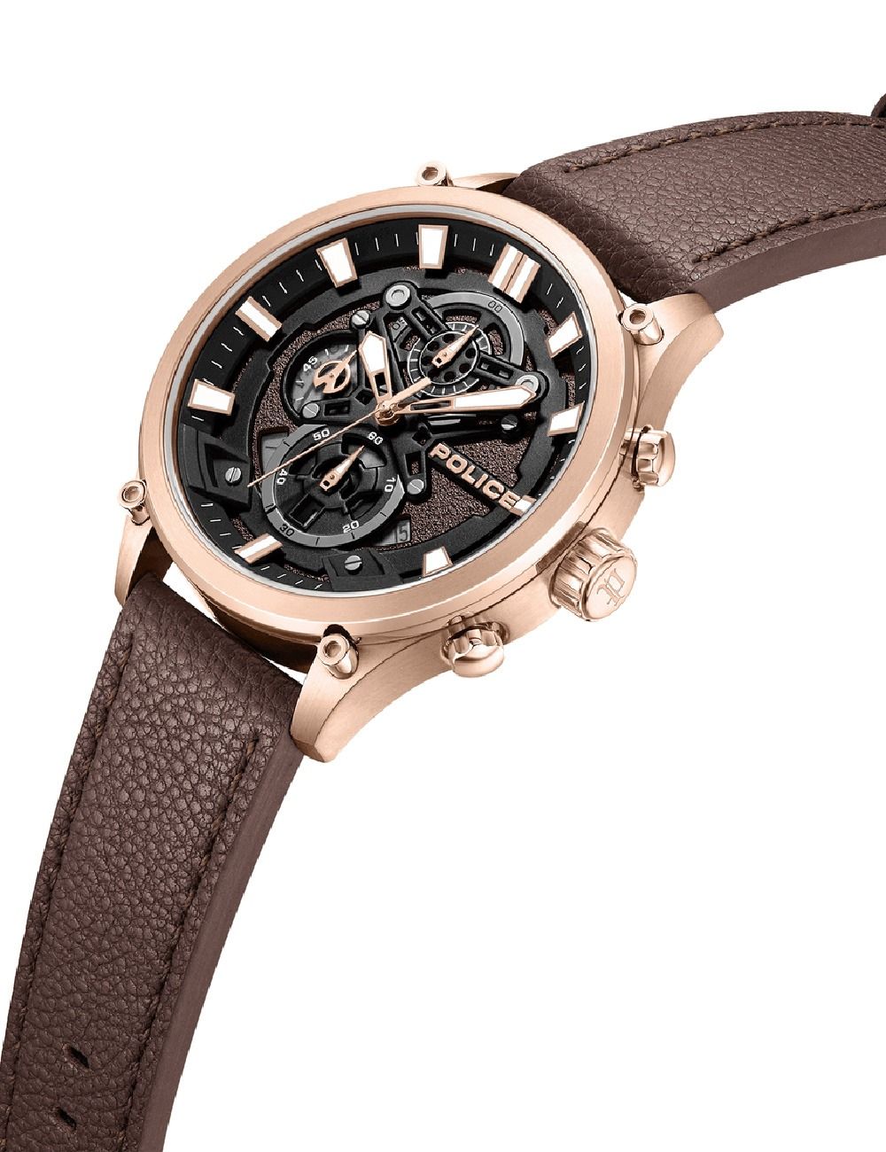 Police Wadden PEWGC0054204 Herrenuhr Braun • Quarz-Chronograph • Mineralglas, Bild 3