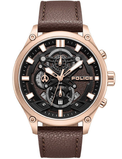 Police Wadden PEWGC0054204 Herrenuhr Braun • Quarz-Chronograph • Mineralglas