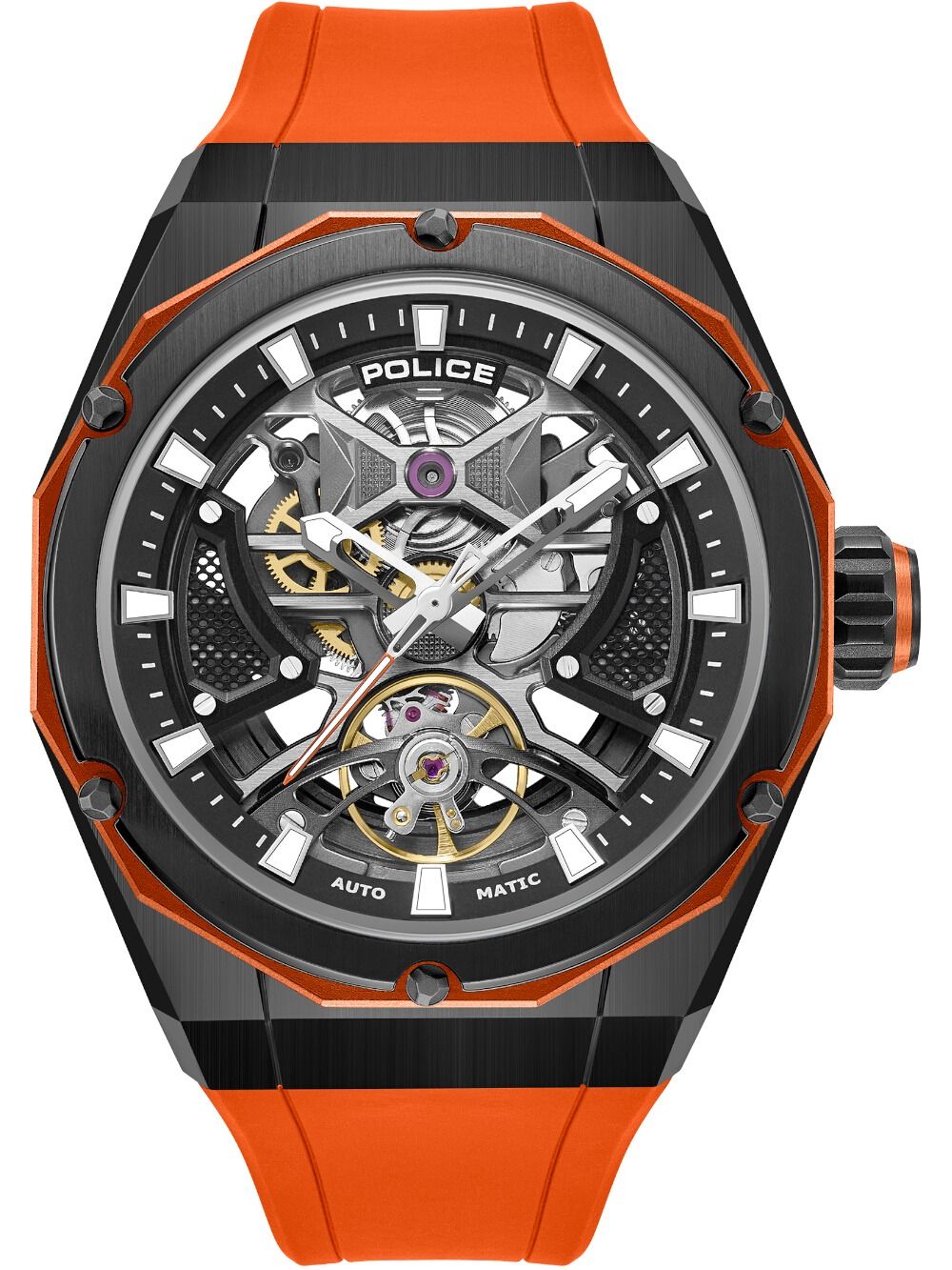 Police Dayton PEWGR0082302 Herrenuhr Schwarz • Automatikwerk JX-2804 • Skelett-Zifferblatt