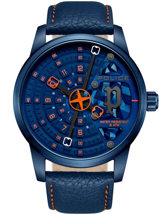 Police Avondale PEWJA0022102 Herrenuhr Blau • Mineralglas • Leuchtzeiger & Leuchtindizes
