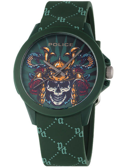 Police Sketch PEWUM2237771 Unisex Armbanduhr Grün • Mehrfarbiges Zifferblatt • Mineralglas