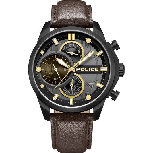 Police Reactor PEWGF0039203 Herrenuhr Grau • Multifunktion Dual Time • Mineralglas