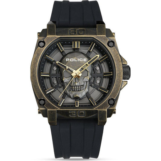 Police Norwood-Skull PEWGM0001202 Herren • Totenkopf-Motiv • Goldenes Quarzwerk