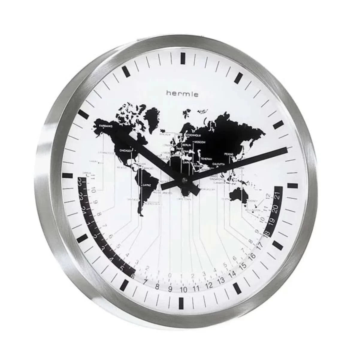 Hermle Wall Clock 30x30x5 cm Metal • Quartz Movement • Made in Germany