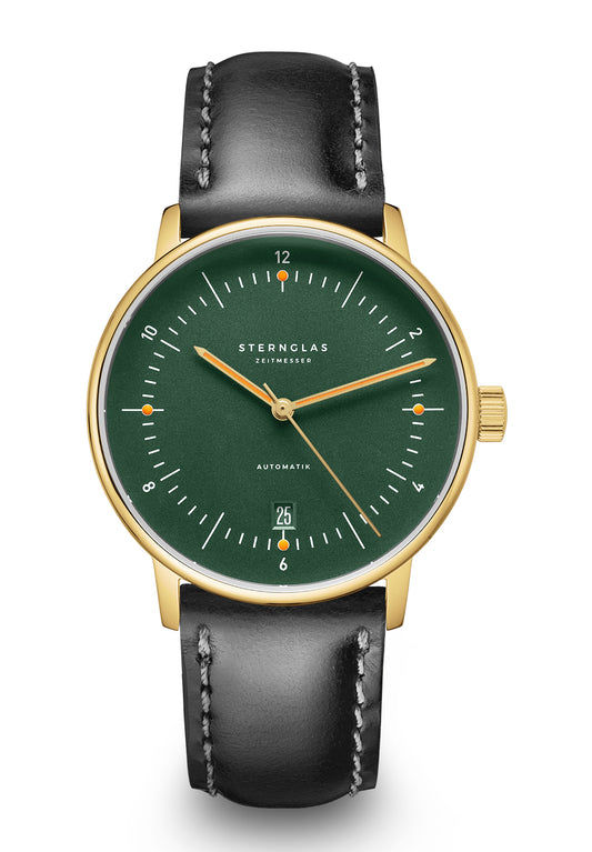 Sternglas Naos Gold Automatik 38mm Herren • Saphirglas • Bauhaus-Design