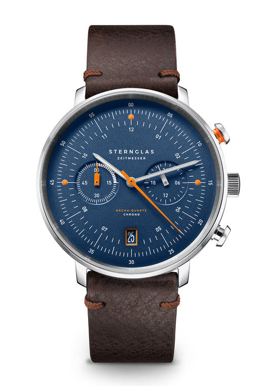 Sternglas Hamburg Chrono Edition Küste S01-HC06-EB05 Herrenuhr Dunkelblau • Mecha-Quartz Chronograph • Saphirglas gewölbt