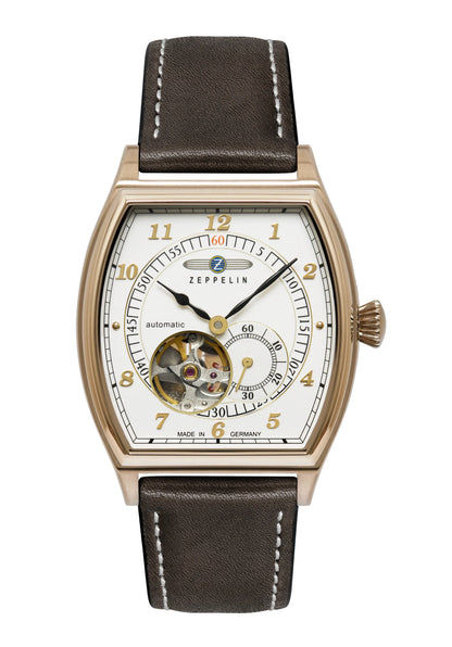 Zeppelin Metropolis 8362-5 Herren Automatikuhr • Open Heart • Tonneau-Gehäuse