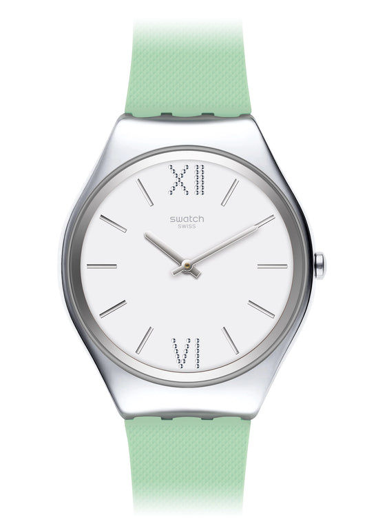 Swatch Skin Aloe Damenuhr • Ultraflaches Design • Quarzwerk