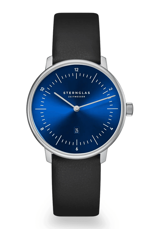 Sternglas Naos XS Damen Armbanduhr Tiefblau • Bauhaus-Design • Schlankes Quarzwerk