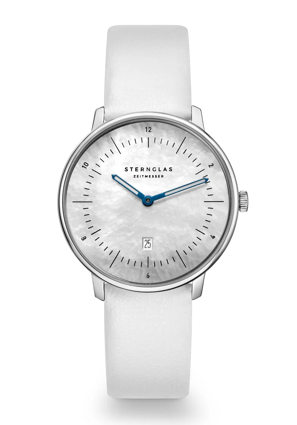Sternglas Naos XS Edition Damen Armbanduhr Weiß • Perlmutt-Zifferblatt • Minimalistisches Design