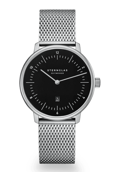 Sternglas Naos XS Damen Armbanduhr Pianoschwarz • Schlankes Quarzwerk • Minimalistisches Design
