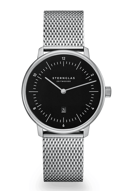 Sternglas Naos XS Damen Armbanduhr Pianoschwarz • Schlankes Quarzwerk • Minimalistisches Design