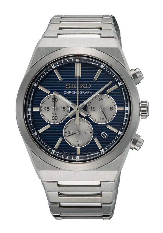 Seiko SSB453P1 Herrenuhr Blau • Quarz-Chronograph • Hardlex-Glas