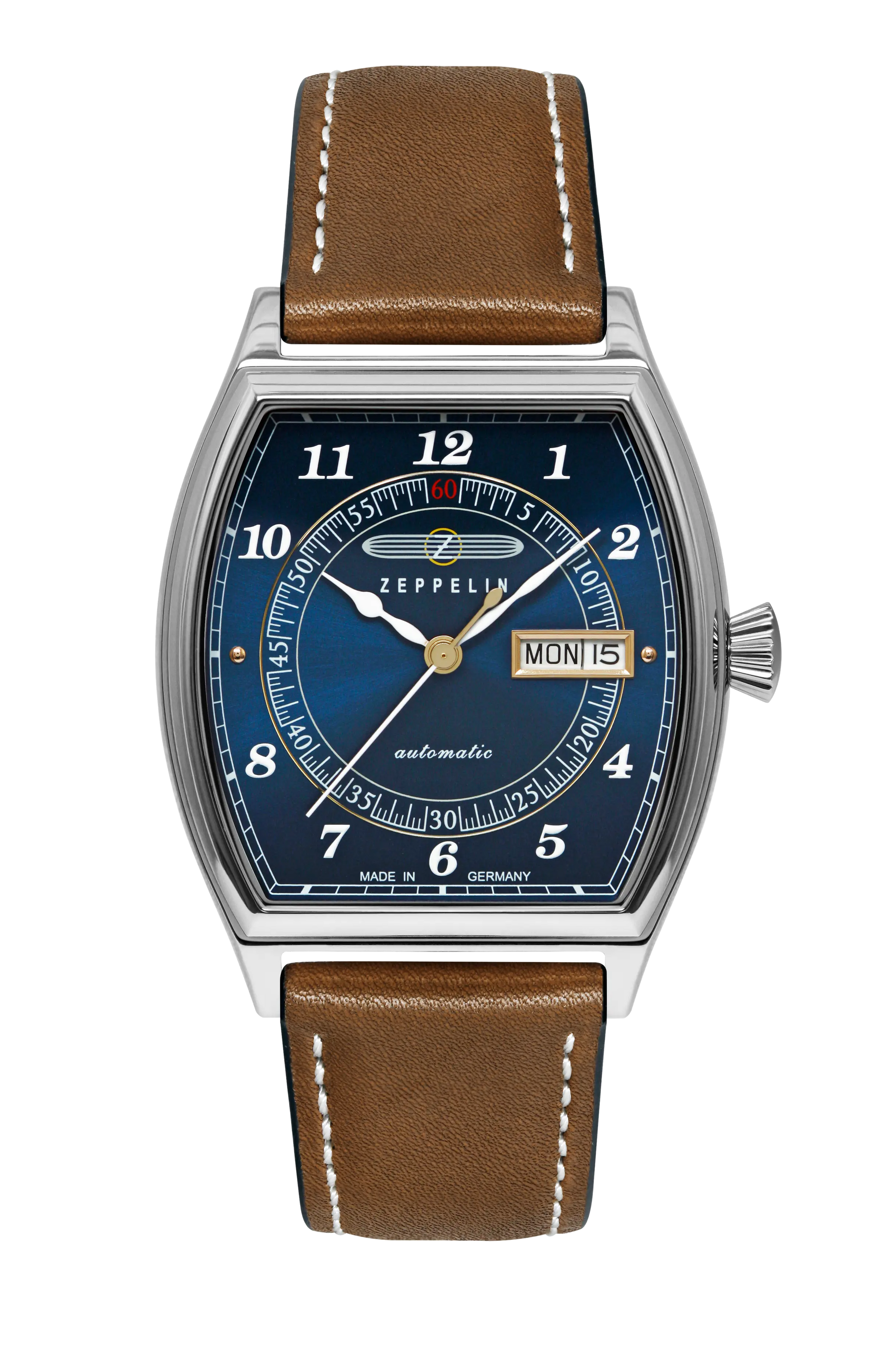 Zeppelin Metropolis 8360-3 Herren • Automatikwerk mit Sichtboden • Day-Date-Anzeige