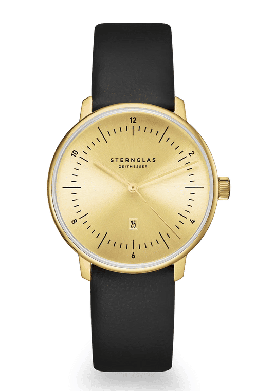 Sternglas Naos XS Edition Elyra Damen Armbanduhr Gold • Quarzwerk • Schlichtes Bauhaus-Design