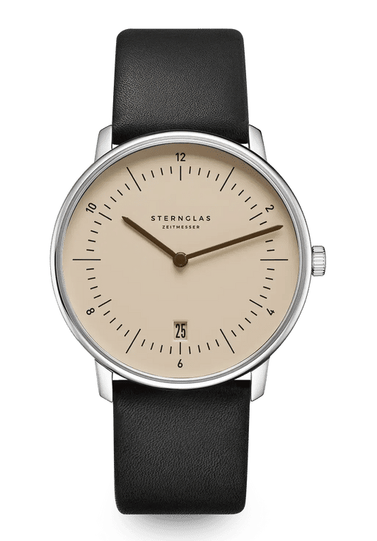 Sternglas Naos S01-NQ-07 Unisex Armbanduhr Sandbraun • Bauhausdesign • Quarzwerk