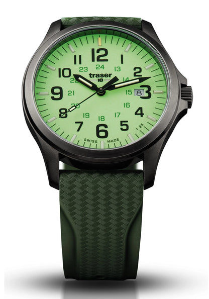 Traser Officer Pro Gunmetal Lime Herrenuhr • Tritiumlicht • Militärqualität