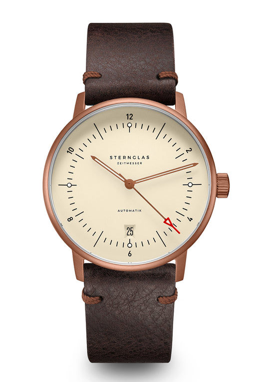 Sternglas Naos Automatik alabaster bronze 38mm Armbanduhr Alabaster • Miyota 8215 Automatikwerk • Gewölbtes Saphirglas